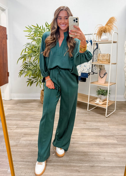 Solid Wide-Leg Pants