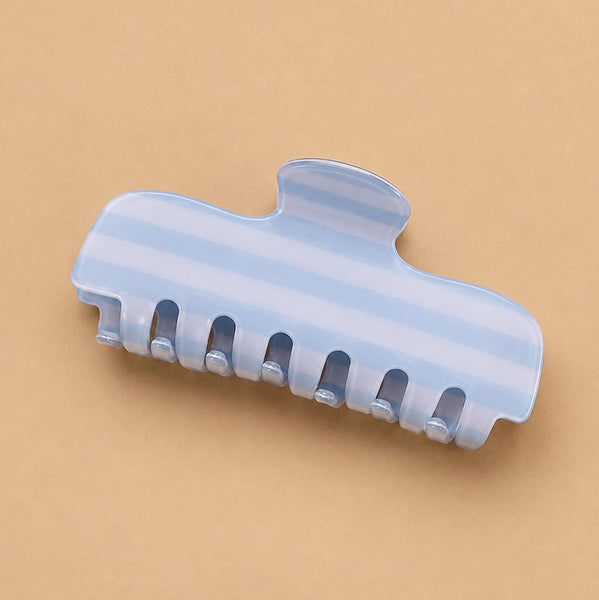 Retro Striped Rectangular Hair Claw Clip