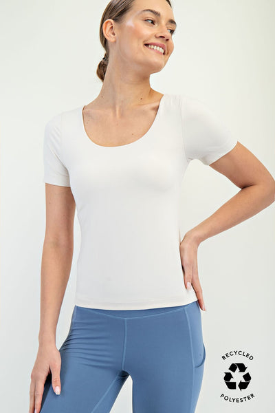 Butter Round Neck Short Sleeve Top