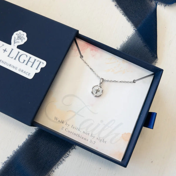 Lily + Light Silver Faith Necklace
