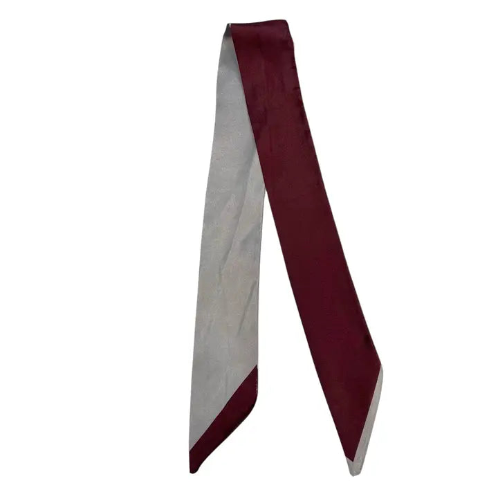 Twilly Scarf- Maroon/Gray