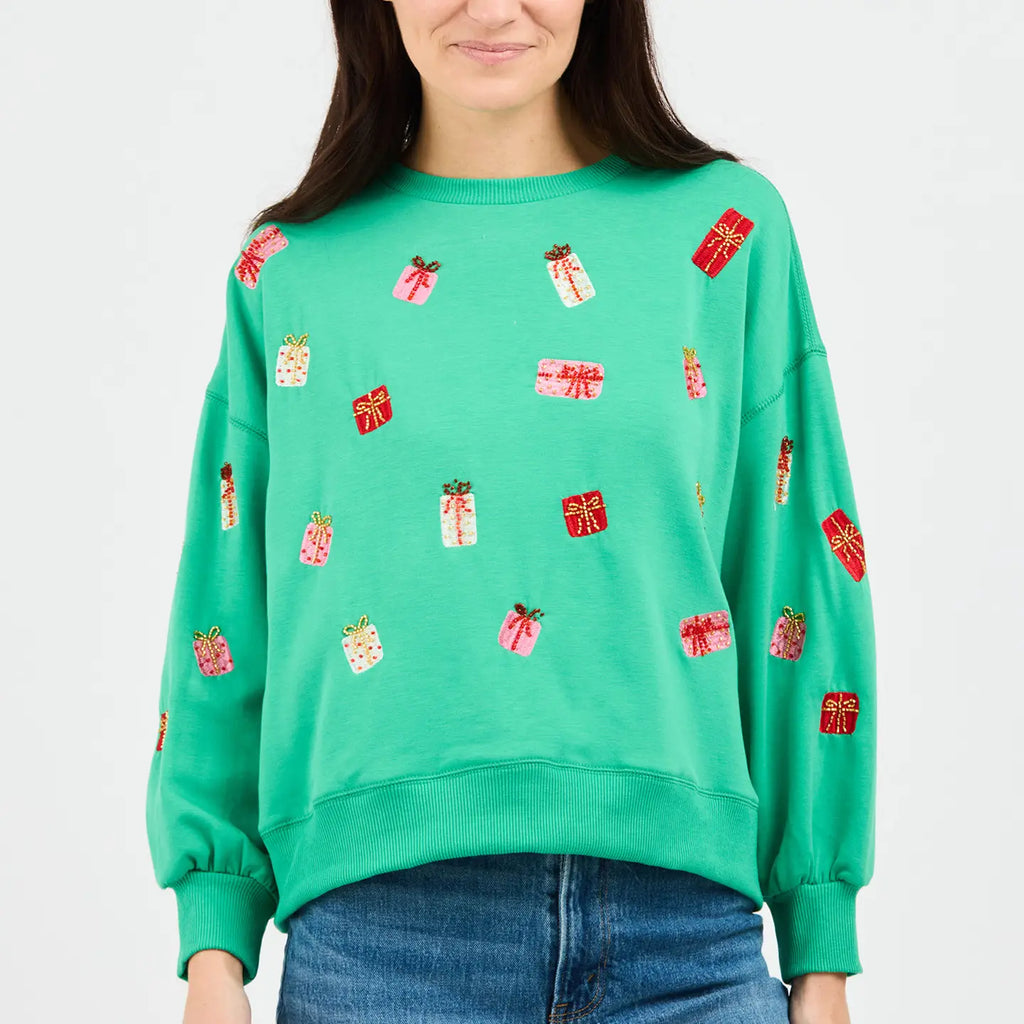 Beaded Christmas Presents Sweatshirt
