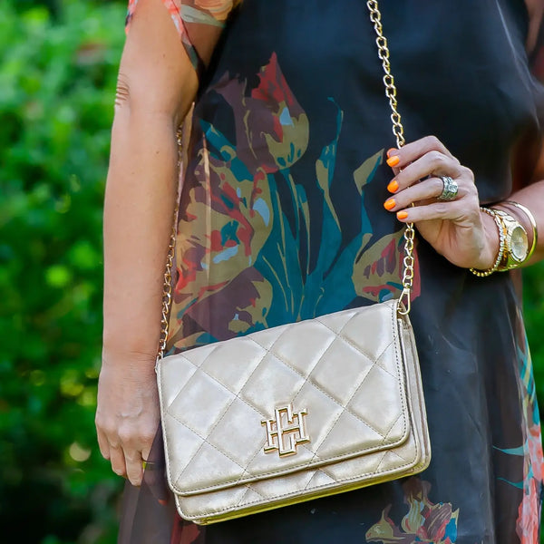 Bryn Clutch/Crossbody Gold Shimmer Ld