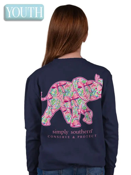 Kids Bow Elephant LS Tee