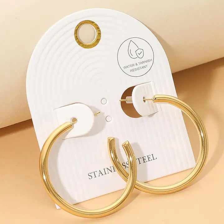 Stainless Steel Classic Hoop Earrings