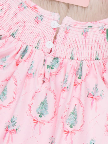 Holiday Tree Charm Ruffle Dress