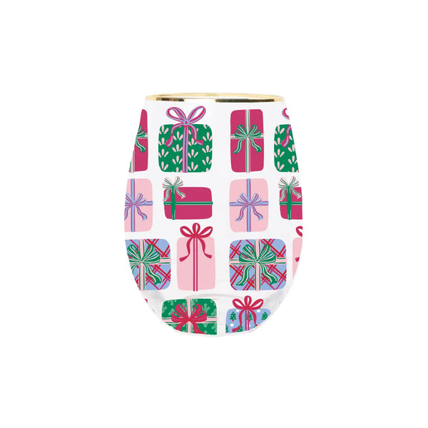 Wrapped in Cheer Wine Glass