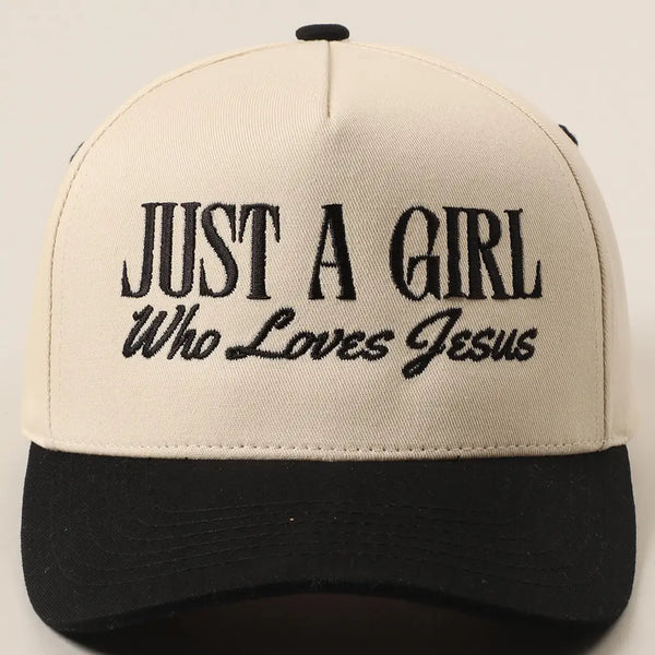 Just A Girl Who Loves Jesus Embroidery Trucker Hat