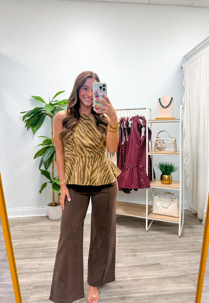 Tiger Print Sleeveless Top