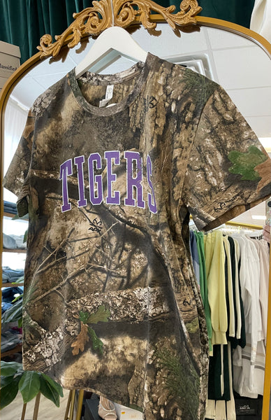 Camo Print Tigers Mascot Tee