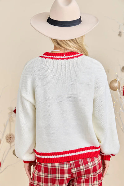 Plaid Tree Knit Sweater Pullover