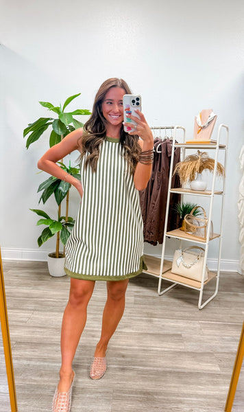 Stripe Sleeveless Mini Dress