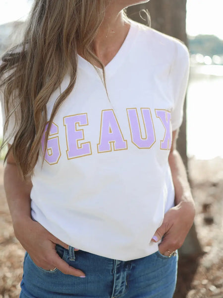 Geaux Block V-Neck Tee