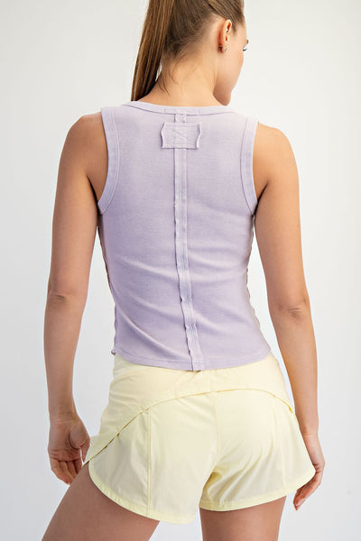 Mineral Washed Rib Sleeveless Tank Top
