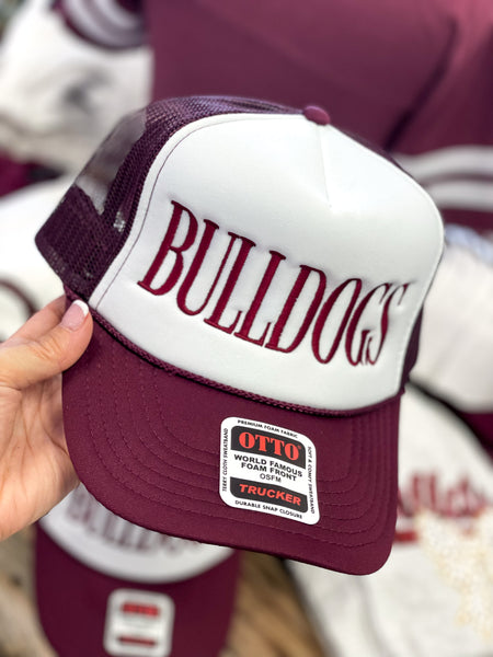 Bulldogs 3D Serif Embroidered Trucker Hat