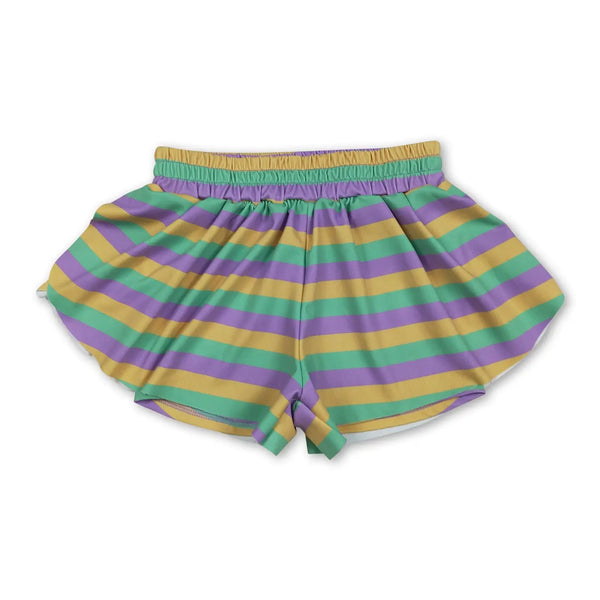 Kids Mardi Gras Striped Shorts