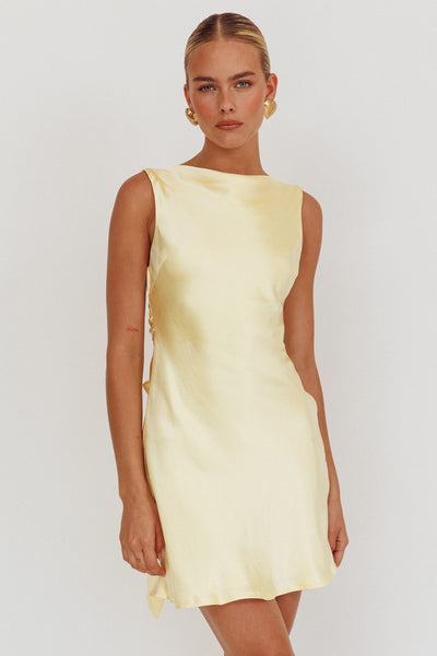 Satin Buttercup A-Line Mini Dress