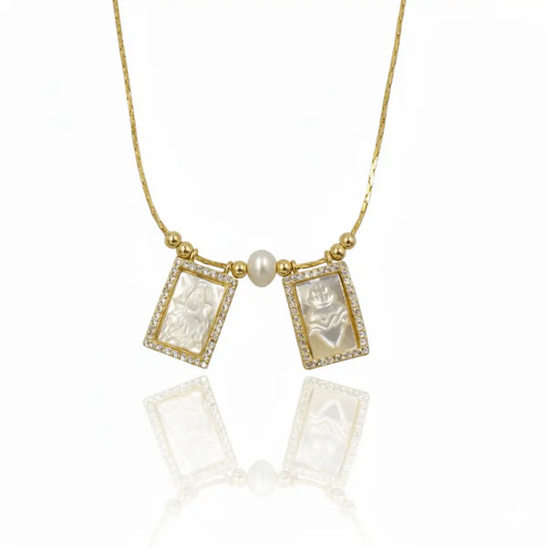Mother of Pearl Scapular Necklace