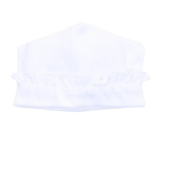 Solid Essentials White Ruffle Hat