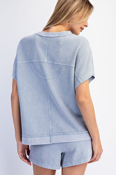 Mineral Washed Honeycomb Oversized Tee