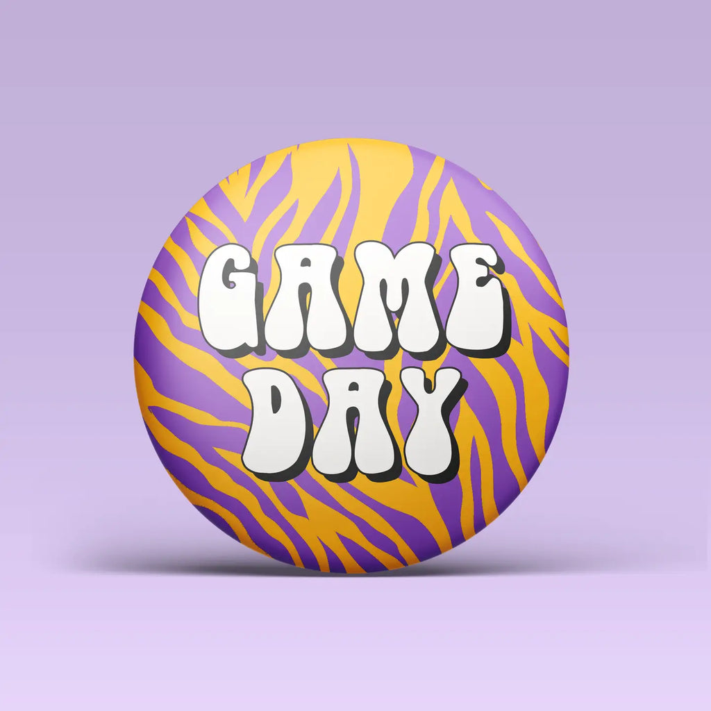 Purple & Gold Game Day Zebra Pin