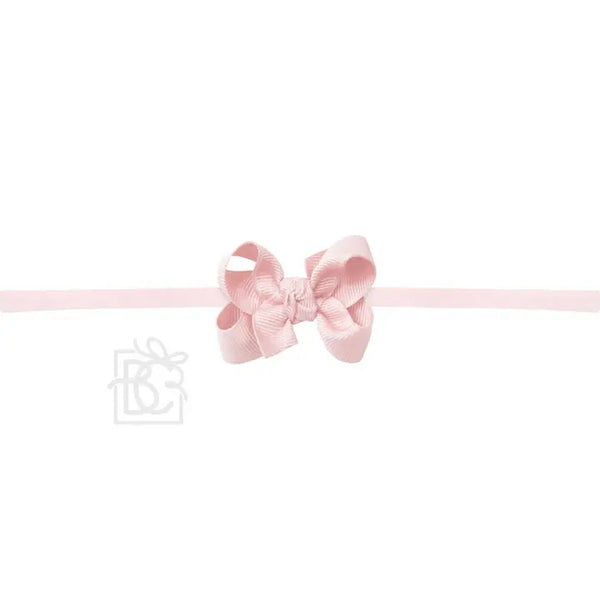1/4" Nylon Pantyhose Headband W/Signature Grosgrain Bow