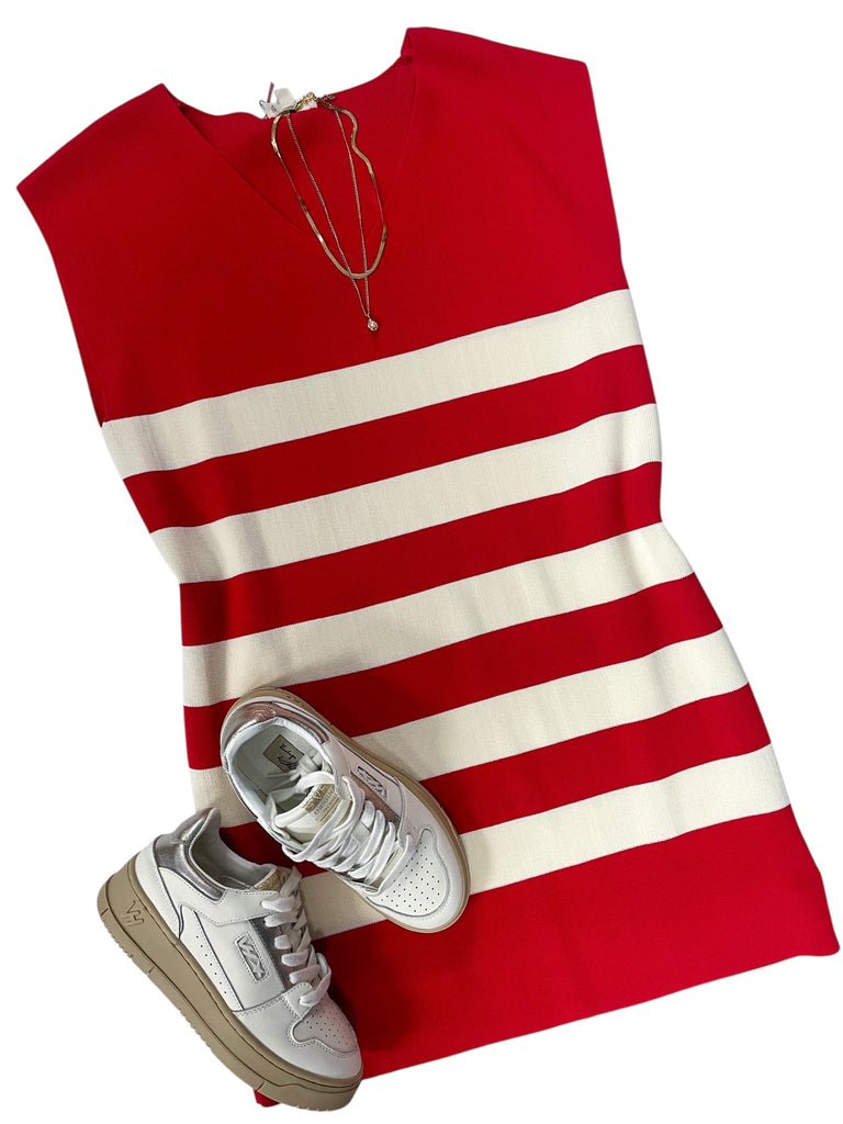 Oversized Stripe Sleeveless Mini Dress