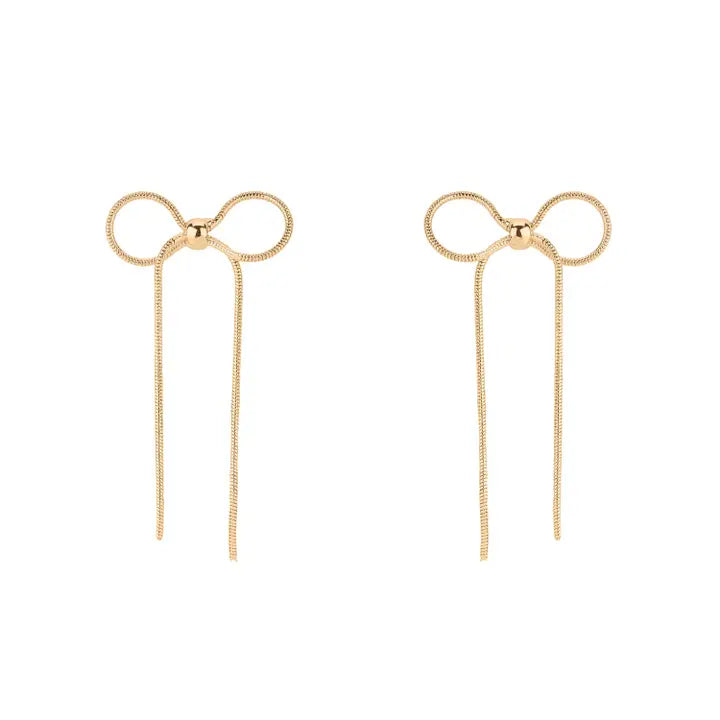Gold Stud Bow Earrings