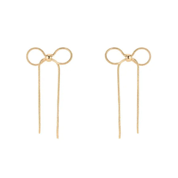 Gold Stud Bow Earrings