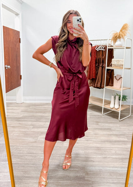 Cowl Neck Midi Dress