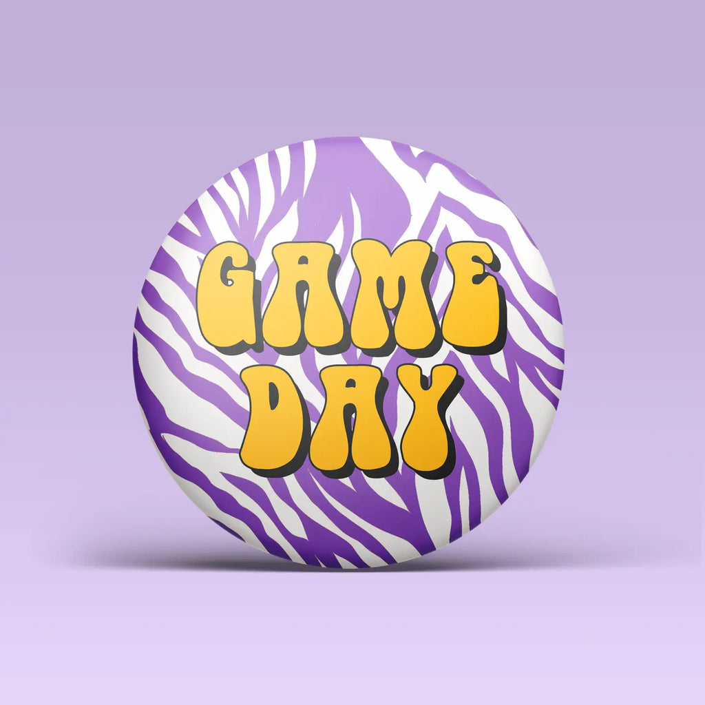 Purple & Gold Game Day Zebra Pin