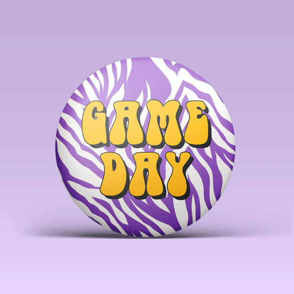 Purple & Gold Game Day Zebra Pin