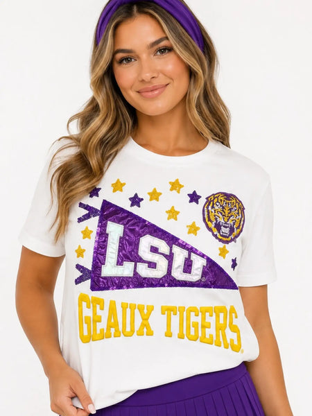 Lsu Pennant Sparkle Gameday Tee
