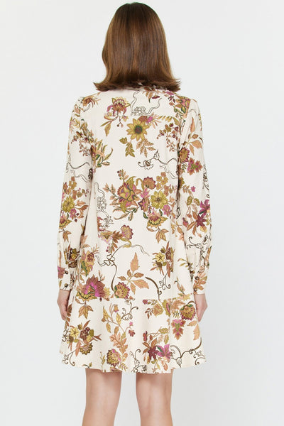 Floral Print Collared Mini Dress
