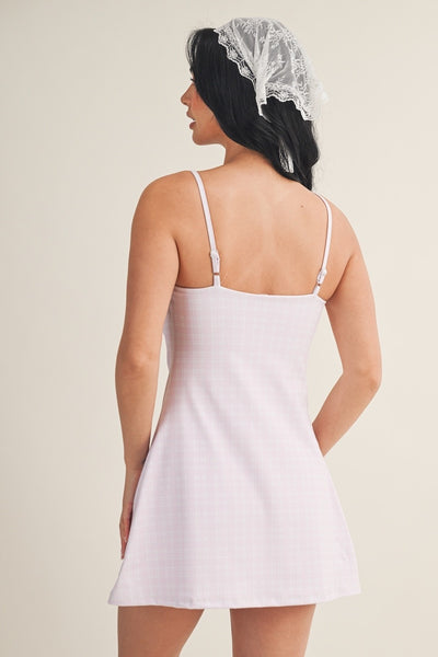 Plaid Print Sweetheart Dress