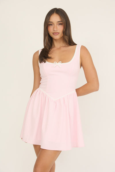 Bow Fit And Flare Mini Dress