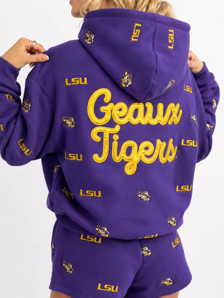 Lsu Embroidered Fleece Hoodie