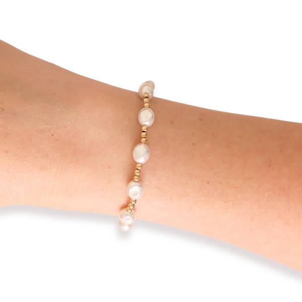 Bri Pearl Bracelet in Gold-6.75in.