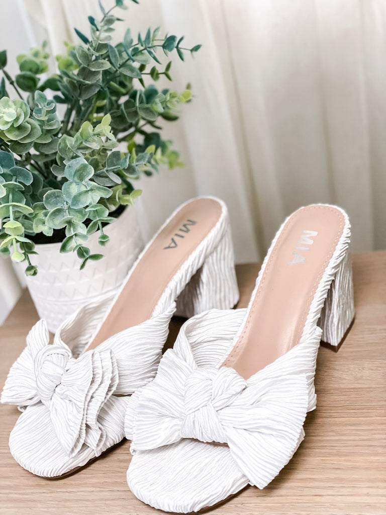 Mia Mechelle Pleated Bow Block Heel
