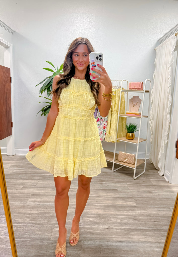 Sleeveless Textured Tiered Dress