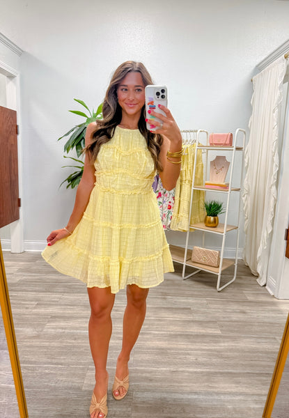 Sleeveless Textured Tiered Dress
