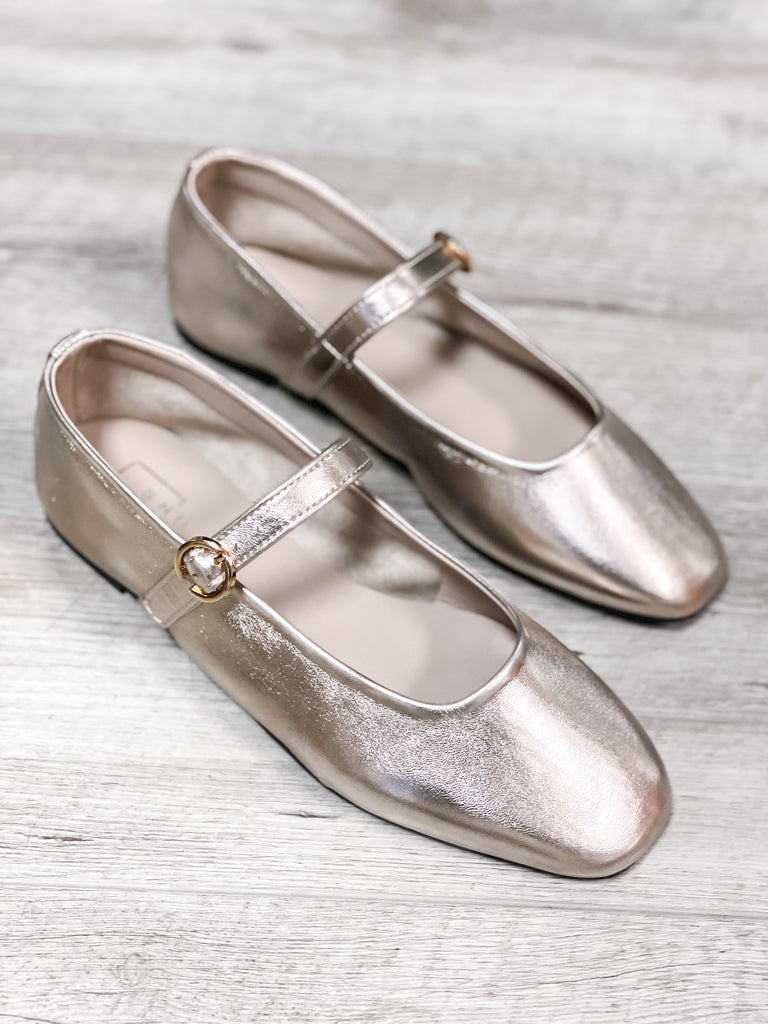 ShuShop Annabelle Metallic Round Toe Flat