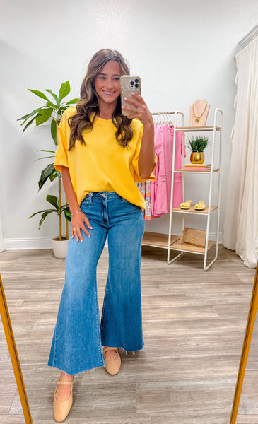 Raw Edge Accent Sweater Top