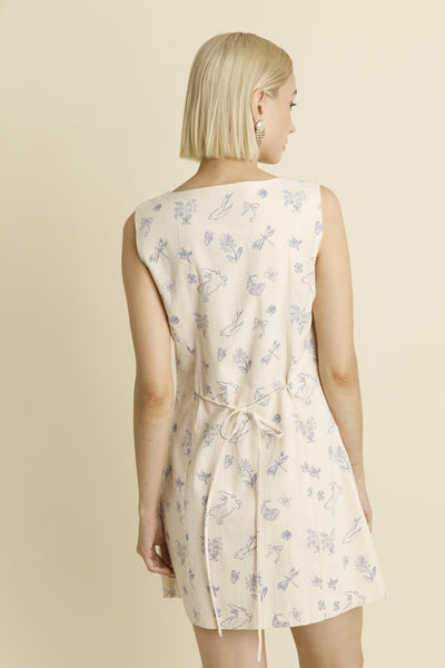 Printed Square Neck Mini Dress