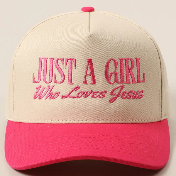 Just A Girl Who Loves Jesus Embroidery Trucker Hat