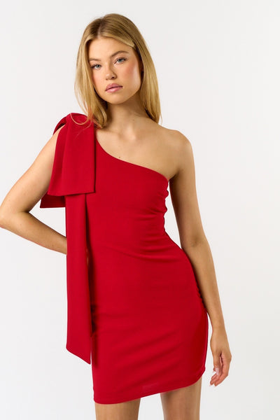 One Shoulder Oversized Ribbon Dress