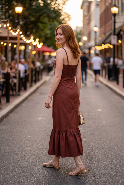 Cord Embroidered Mermaid Maxi Dress