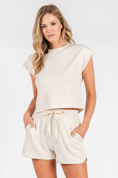 Cap Sleeve Top & Shorts Casual Set