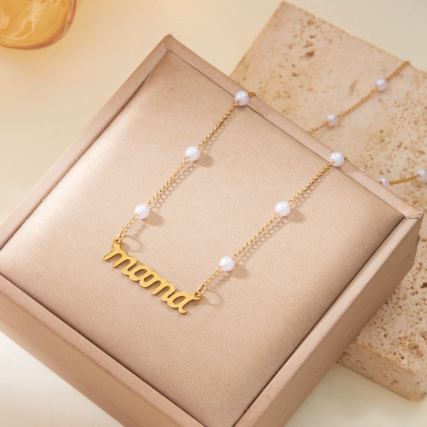 18K Stainless Steel Mama Necklace