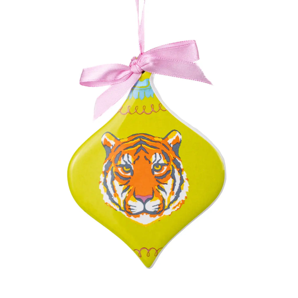 Tinsel Tiger Ornament Green Oasis/Multi